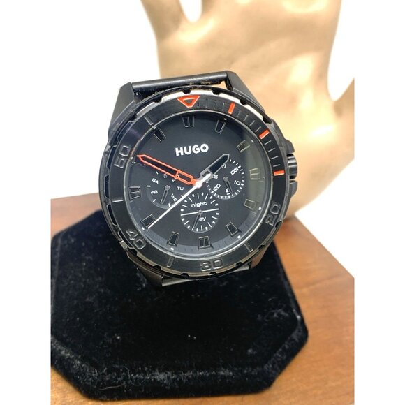 Hugo Boss Men's Watch 1530289 Quartz Black Dial Mesh Stainless Steel 44mm - Picture 12 of 13